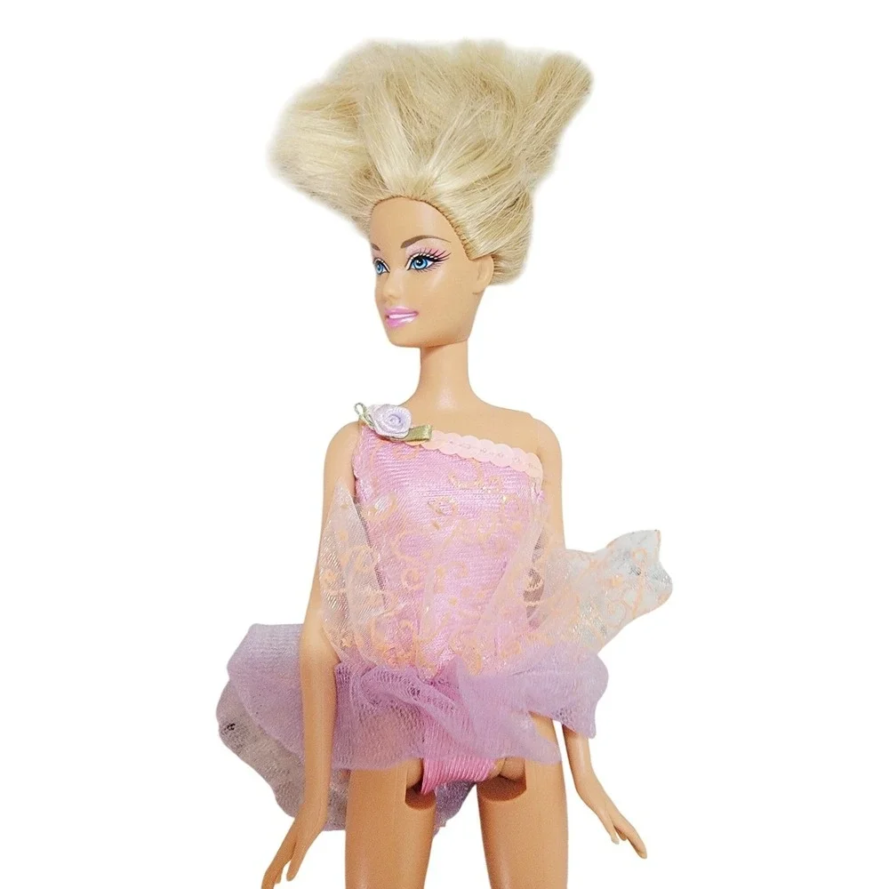 2009 Mattel Barbie Ballerina Doll Pink Purple Tutu Articulated‎ Legs